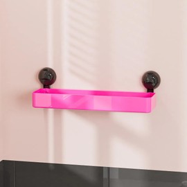 CSZPJLALA Shower Caddy,Suction Cup Shower Shelf,Soap Dish For Shower,Bathroom Organizers And Storage No Drilling Shelves,No Rust & Easy To Reuse (Pink, Rectangle)