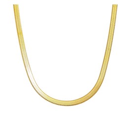 EMILIAZ Andra Necklace – 18K Gold-Plated Herringbone Snake Chain, Tarnish-Free, Waterproof, Hypoallergenic, Elegant Gift Box Included