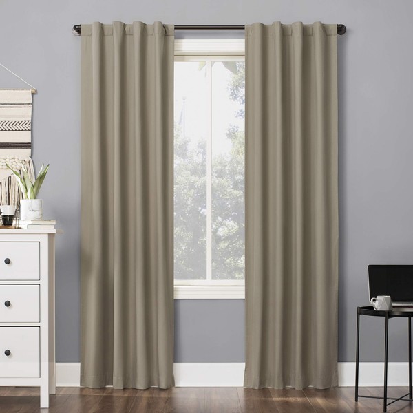 Sun Zero Cyrus Thermal 100% Blackout Back Tab Curtain Panel,