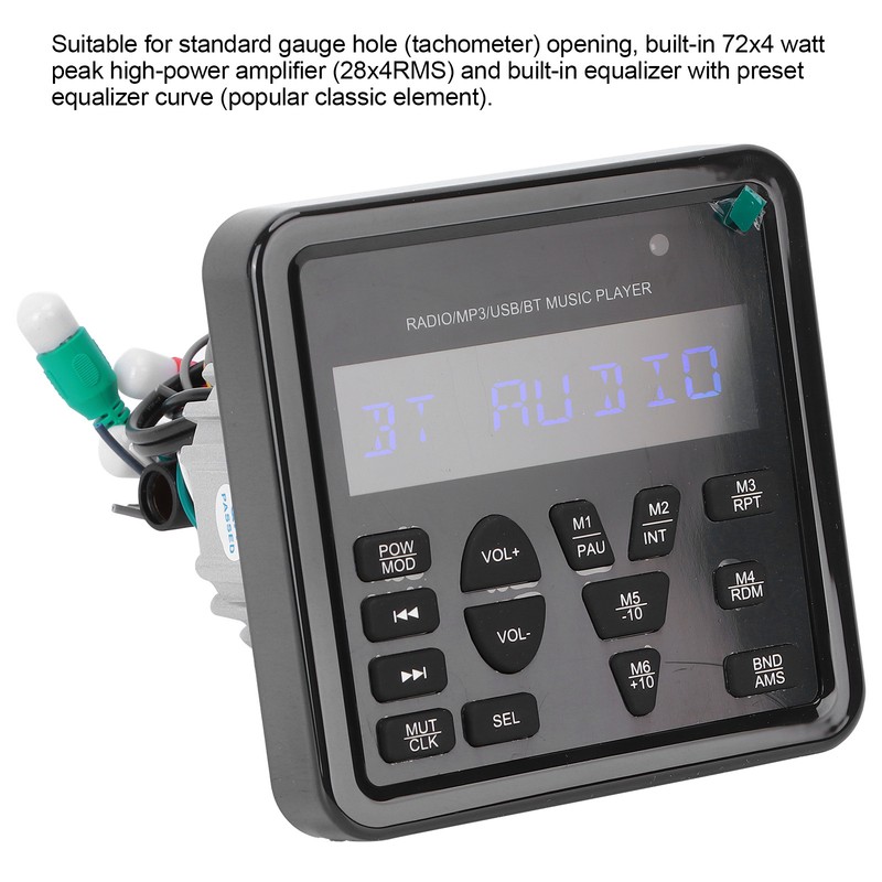 Digital Player USB Bluetooth Waterproof Multifunctional for Automobile Yacht Saloon