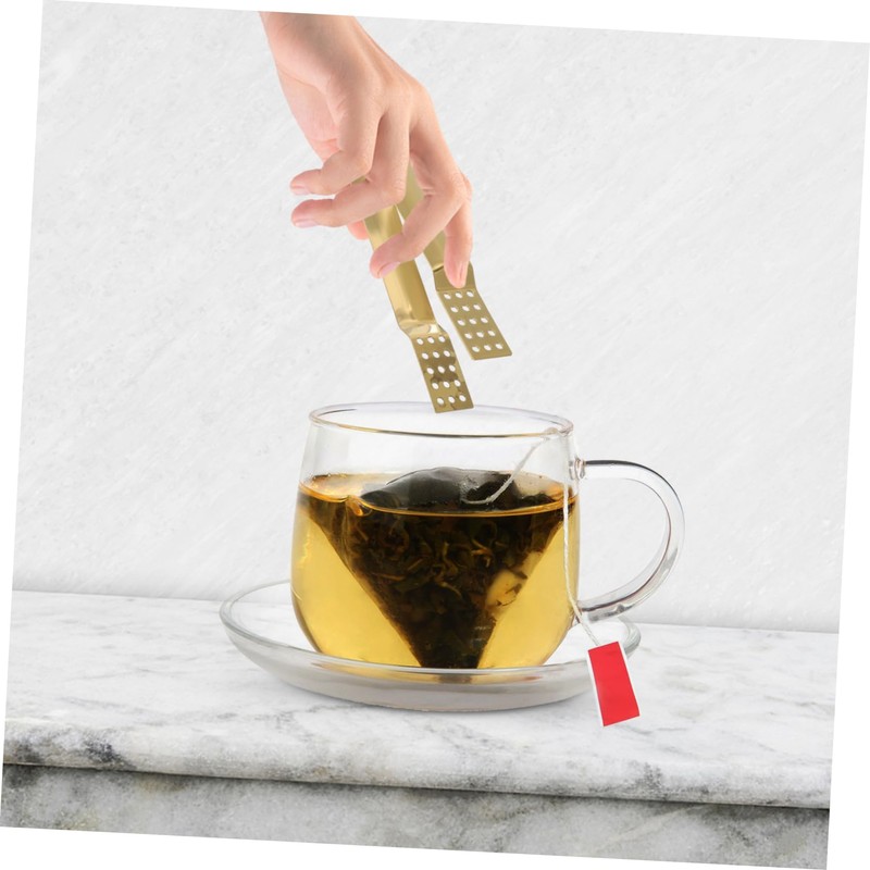 Alipis 4sets Tea Bag Squeezer Tongs Bread Clips Metal Tong