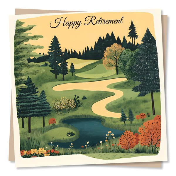 Happy Retirement Card for Men or Women - Golf Course