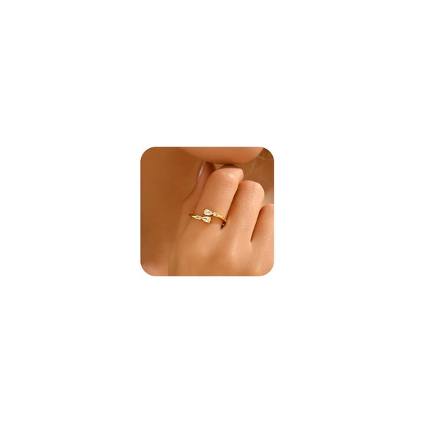 Nawflue 18K Gold Plated Cubic Zirconia Rings for Women Non