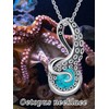 Shusukue Octopus Tentacles Necklace with Gemston 925 Sterling Silver Octopus