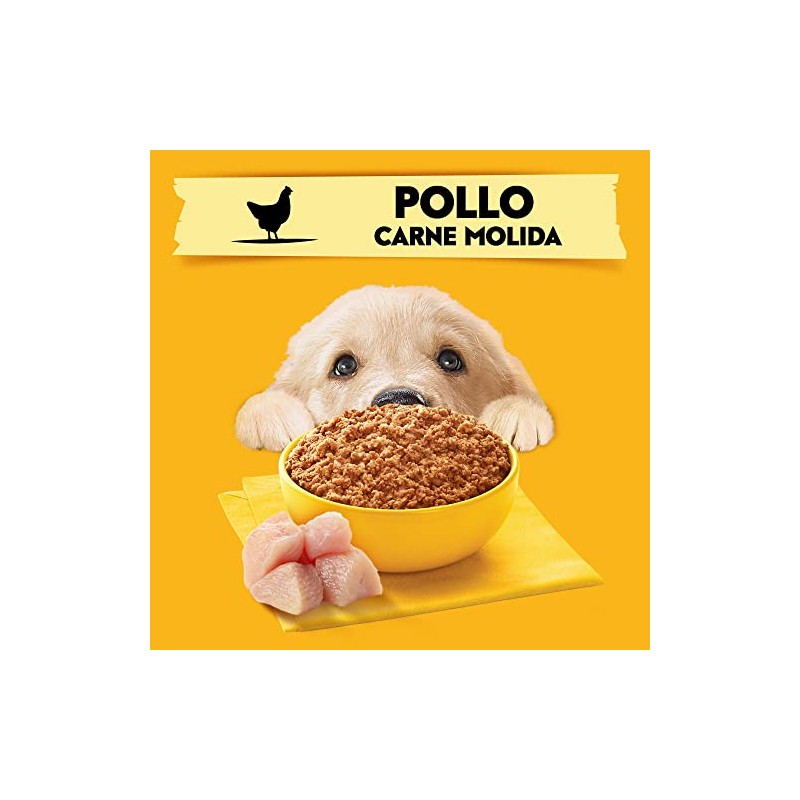 PEDIGREE Alimento para Perros Cachorros, Sabor Pollo Carne Molida 375