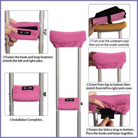 SPRING SEAON Underarm Crutch Pads, Velvet Padded Crutches Covers Non Slip Padding Cushion Crutch Accessories (red)