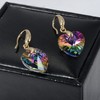 Love Heart Austrian Crystal Earring For Women,14K Gold Plated Hypoallergenic