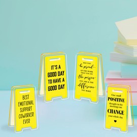 4 Pack Motivational Desk Decor for Women Funny Desk Sign Cool Gifts for Coworkers, Sticky Note Holder Gift for Colleague Leader Boss Manager Employee Birthday Christmas White Elephant Gifts