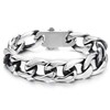 COOLSTEELANDBEYOND Mens Stainless Steel Cuban Link Bracelet Curb Chain, Polished