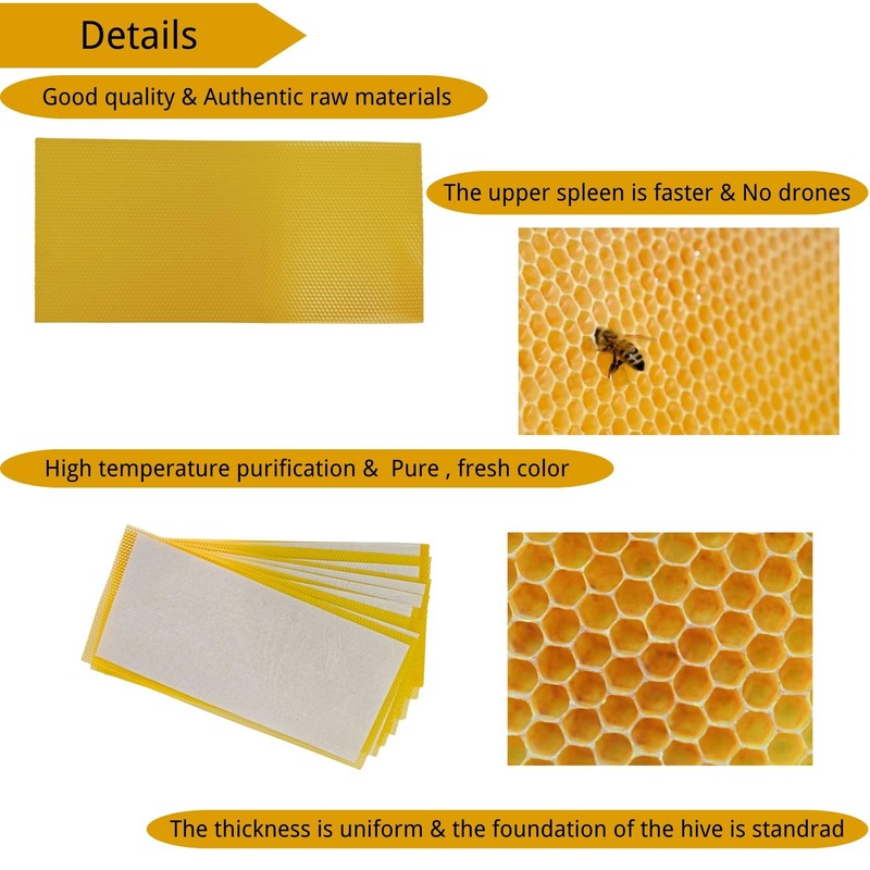 Bee Wax Foundation for Bee Frames, 15 Pcs Bee Foundation