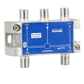 CABLEPELADO 4 Outputs 4 Output Distributor Class A 5-2400MHz Suitable for DAB, FI, FM, UHF, VHF, Includes 5 F Connectors, 4 Outputs