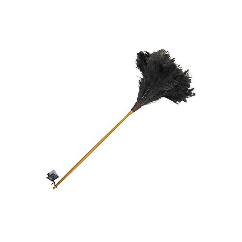 Redecker Ostrich-Feather Duster with Waxed Beechwood Handle, 43-3/8-Inches
