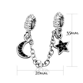 KunBead Jewelry I Love You to the Moon and Back Stars Safety Chain Charms for Women Girls