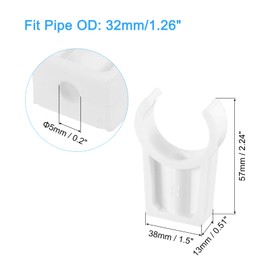 uxcell 15Pcs U-Shaped Water Pipe Clamps, PPR Pipe Clamps Clips U Shaped Pipe Clip Fit for 32mm/1.26" OD Water Pipes, 25mm Height, White