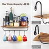 Floating Shelves for Kitchen Wall Coffee Nook with Hooks for