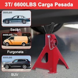 ADILIKADII Torres para Auto 2 Piezas, Torres Automóvil 3 Ton/6600LBS, Doble Bloqueo, 9 Nivel Altura Ajustable 28-41cm, Soportes de Gato Hidráulico de Elevación, Herramientas para Reparación Automotriz
