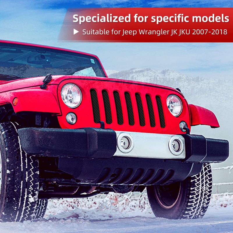 AggAuto Grill Mesh Insert Compatible With Jeep Wrangler JK JKU
