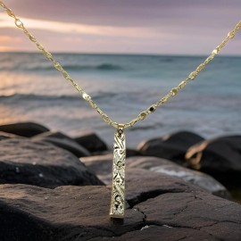 Hawaiian 6mm Hawaiian Heirloom Bar Necklace, Hawaiian Jewelry