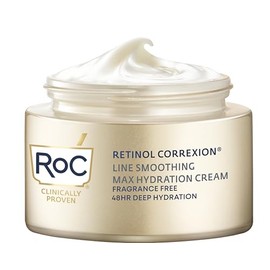 RoC Retinol Correxion Max Hydration - Hidratante facial diario antienvejecimiento con ácido hialurónico, sin fragancia, cuidado de la piel sin aceite,