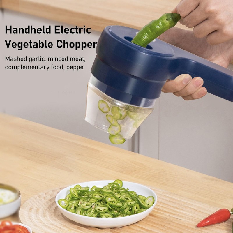 4 in 1 Vegetable Chopper, Cordless Mini Chopper Handheld Electric