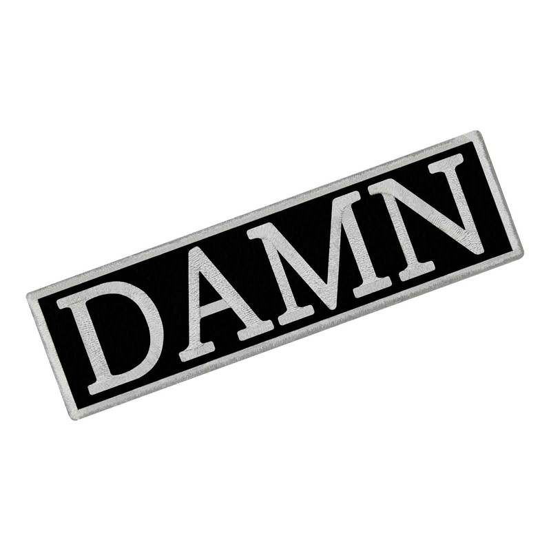 Embroidered Velcro Patch, White and Black