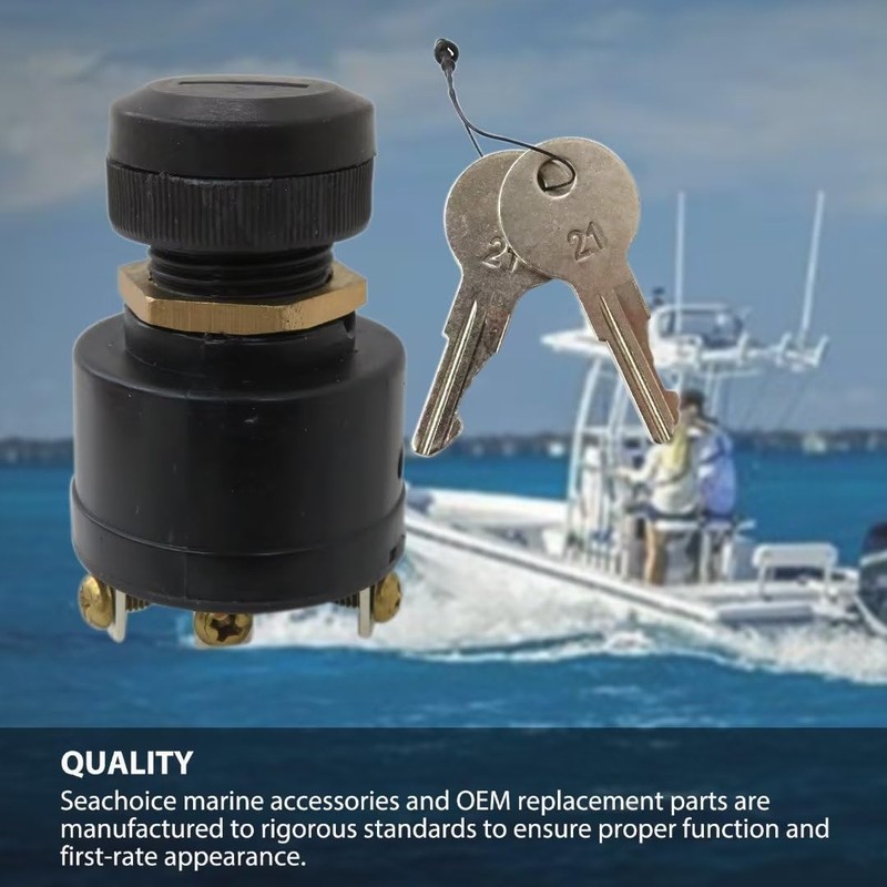 Boat Ignition Key Switch Push for Choke Mercury Outboard Off-On-Start