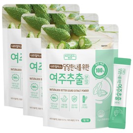 내추럴박스 여주추출 분말 스틱 국내산 여주, 40g, 3개 Natural Box Bitter Melon Extract Powder Sticks, Domestic Bitter Melon, 40g, Pack of 3