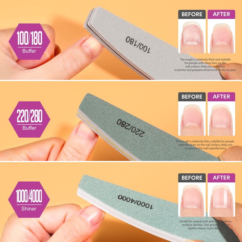 Teenitor Nail File Buffer, Nail Files, Nail Buffer Set to