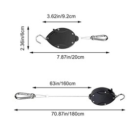 YongXiangPeng Hanging Basket Chains,Retractable Hook Heavy Duty Hanging Basket Pulley,304 Stainless Steel Plant Pulley Rope Hanger for Garden Hanging Baskets and Birds Feeder