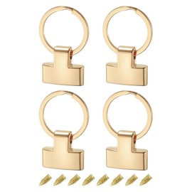 uxcell 4Pcs 22mm/ 0.87" Key Fob Hardware with 25mm ID Keychain Ring Purse Bag Hardware for Car Key Chain, Hanging Lanyard, Light Golden