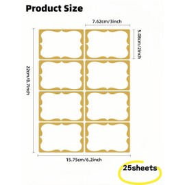 Bepisof 200 Pcs 2"x 3" Green Blank Name Tag Sticker,Adhesive Stickers Writable Labels,Adhesive Name Tag Stickers Gold Border Waterproof Sticker for School, Office, Home, Party,Conferences New Year