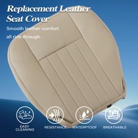 GXARTS Tan #KC Front Driver and Passenger Side Bottom Perforated Leather Seat Cover Replacement Compatible with Lincoln Navigator 2003 2004 2005 2006