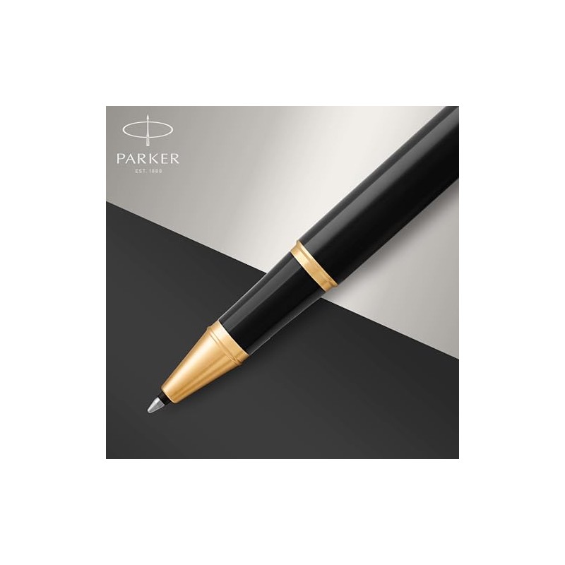 Parker IM Bolígrafo, Negro (Black and Gold), Punta Fina