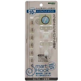 Wakai Triple Hooks for Drywall, Pack of 2, White