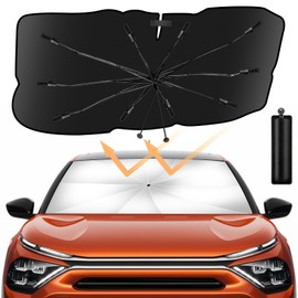 Parasol Car Windscreen Car Sun Protection Windscreen Car Windshield Sun Shade Umbrella UV Protection & Heat Block for Most Cars (135 x 75 cm)