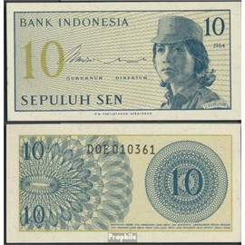 Banknote Indonesia Pick-number: 92a uncirculated 1964 10 Sen (money for collectors - no means of payment)