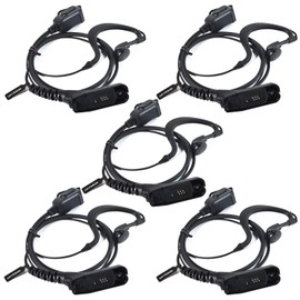 UAYESOK G Shape Walkie Talkie Earpiece for Multi Pin, Security Police Radio Headset with PPT Mic, for Motorola DP3400 DP3401 DP3600 DP3601 DP4400 DP4800 DP4801 Two Way Radio (5 pcs)