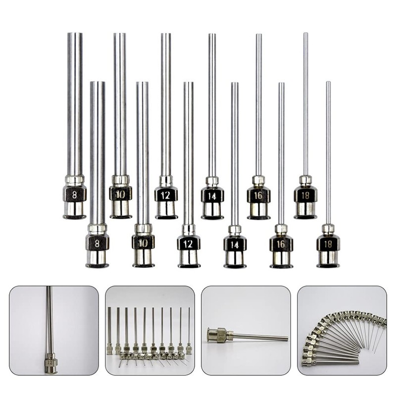 Dispensing Needle Set, Stainless Steel Precision Tip Luer Locks Stainless