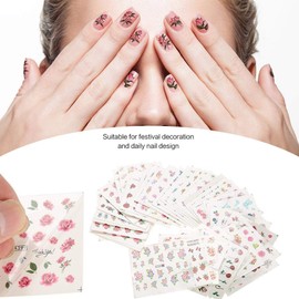 Pegatinas de Uñas, 50 Hojas de Flores Mixtas de la Mariposa Nail Art Etiqueta Engomada de la Transferencia de Agua del Uñas DIY Calcomanías, Estampas Navideñas Uñas