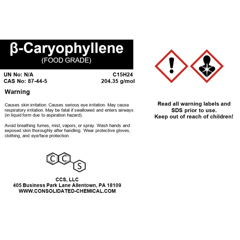 CCS CONSOLIDATED CHEMICAL & SOLVENTS b-Caryophyllene High Purity Aroma Compound