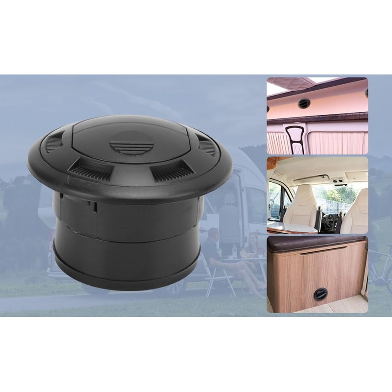 Dashboard Air Conditioning Deflector,75mm Black Air Ventilation Outlet Round Louvered