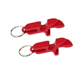 Beer Shotgun tool bottle opener keychain - 2 pack - Red - beer shotgunning tool - great for parties, party favors, gift, drinking accessories