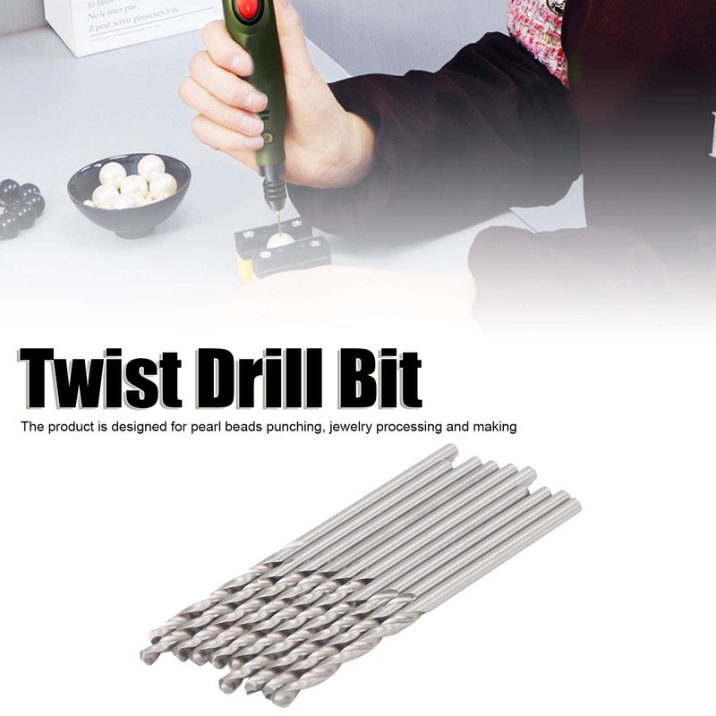 Micro Drill Bit Set, Jewelry Drill 10Pcs 1.75mm Hand Drill
