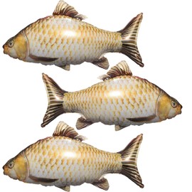 Pack of 3 Fish Foil Balloons, Realistic Fish Balloons, Cute Sea Animals Balloons, Fishing Birthday Decoration, for Children, Birthday, Anniversary, Ocean, Fishing, Theme Party