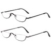Viseng 2 Pairs Half Frame Reading Glasses for Women Men