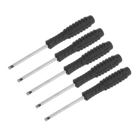 sourcing map Mini Slotted Screwdriver, 3.0mm Flat Head with Non-Slip Handle for Small Appliances, 5 Pcs