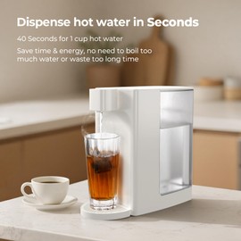 Dawnstar Electric Kettles, D20 Instant Hot Water Dispenser for Quick Boiling & Dispense, Adjustable 3 Temperatures & 5 Water Volume, Removable 0.8 Gallon 100 Ounce Water Tank Capacity, BPA Free