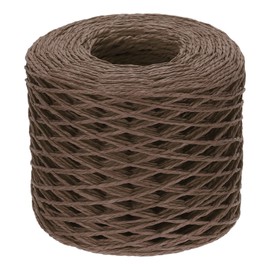 PATIKIL Twisted Raffia Paper Rope 600 Feet, Raffia Ribbon Twine String for Crochet Crafts Weaving Box Box Packing Wrapping Knitting, Brown