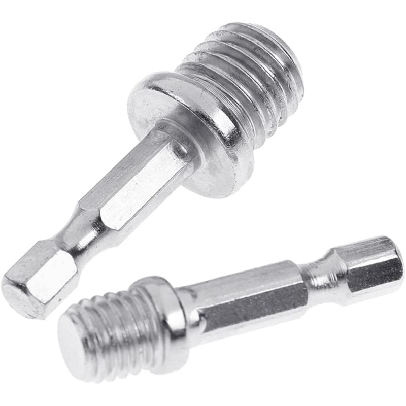 2Pcs Electric Drill Accessories Outer Hexagon Conversion Rod M10+M14 Woodworking