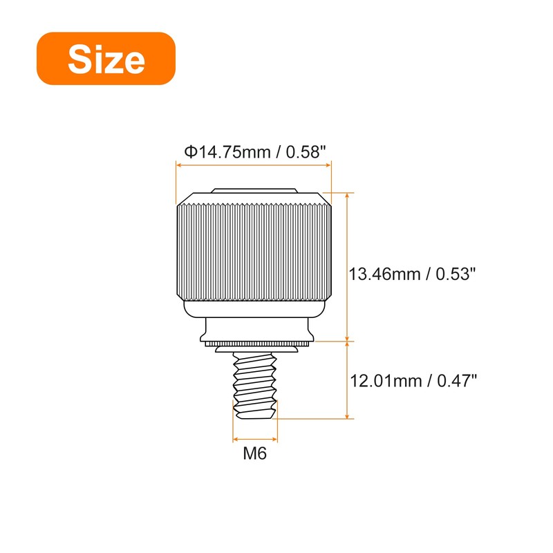 sourcing map 10pcs M6-1x12.01mm Computer Case Stainless Steel Thumbscrews, PF11